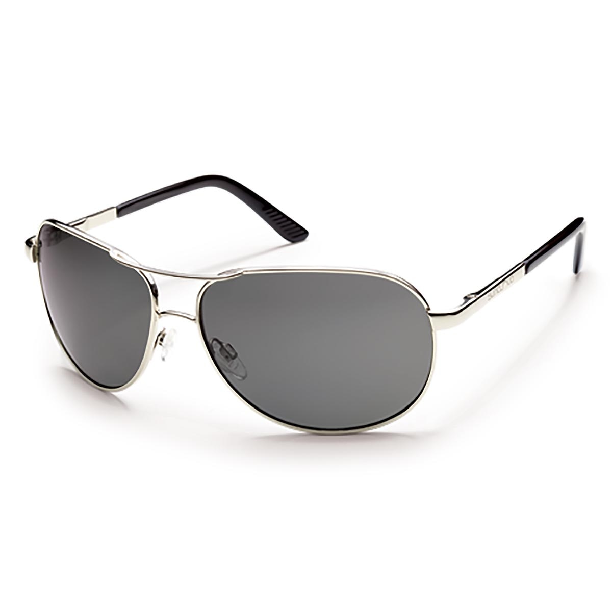 Suncloud Aviator Sunglasses Polarized in Silver with Grey